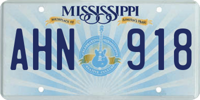 MS license plate AHN918
