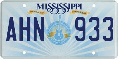 MS license plate AHN933