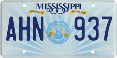 MS license plate AHN937