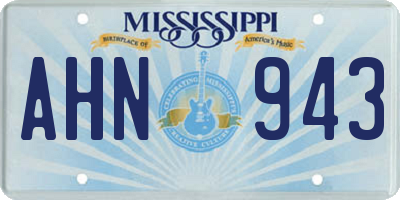 MS license plate AHN943
