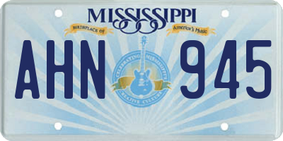 MS license plate AHN945