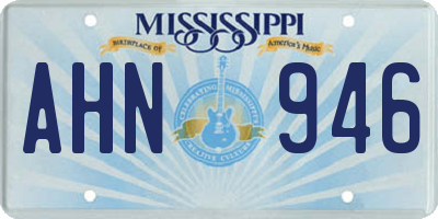 MS license plate AHN946