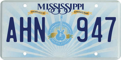 MS license plate AHN947