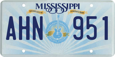 MS license plate AHN951