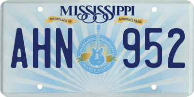 MS license plate AHN952
