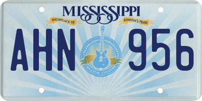 MS license plate AHN956