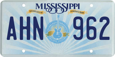 MS license plate AHN962