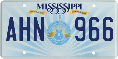 MS license plate AHN966