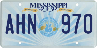 MS license plate AHN970