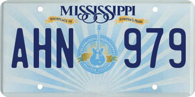MS license plate AHN979