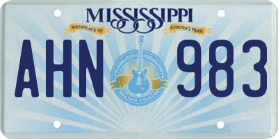 MS license plate AHN983
