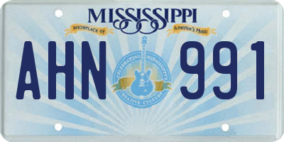 MS license plate AHN991