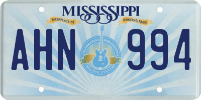 MS license plate AHN994
