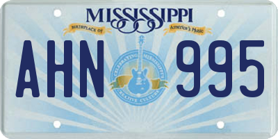 MS license plate AHN995