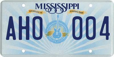 MS license plate AHO004