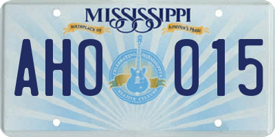 MS license plate AHO015