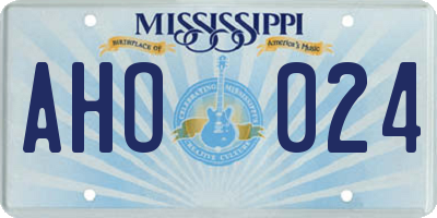 MS license plate AHO024