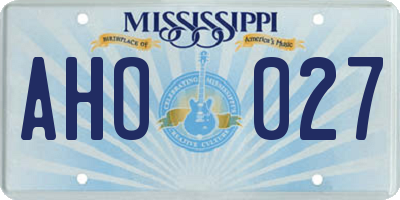 MS license plate AHO027