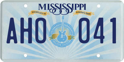 MS license plate AHO041
