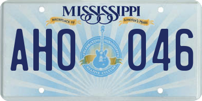MS license plate AHO046