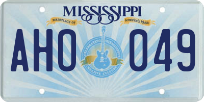 MS license plate AHO049