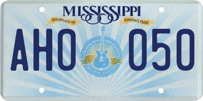 MS license plate AHO050
