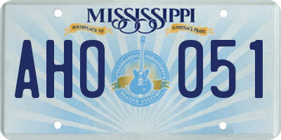 MS license plate AHO051
