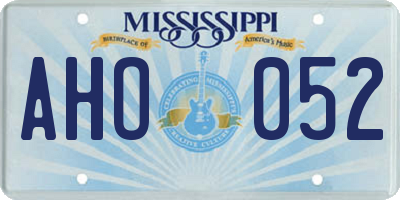 MS license plate AHO052
