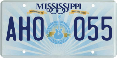 MS license plate AHO055