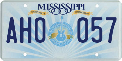 MS license plate AHO057