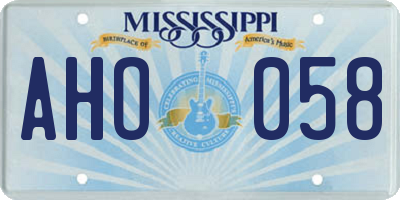 MS license plate AHO058