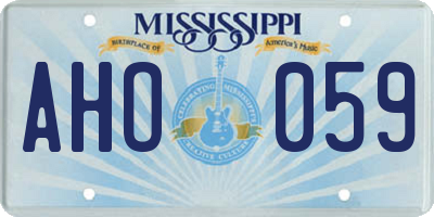 MS license plate AHO059