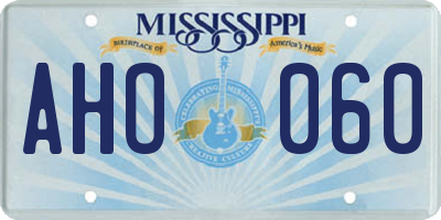 MS license plate AHO060