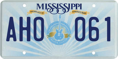MS license plate AHO061