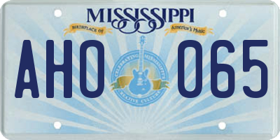 MS license plate AHO065