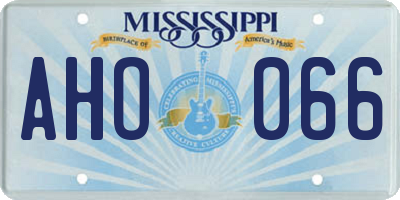 MS license plate AHO066