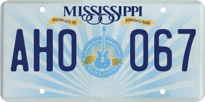 MS license plate AHO067