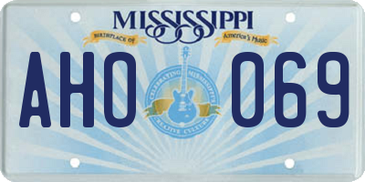 MS license plate AHO069
