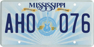 MS license plate AHO076
