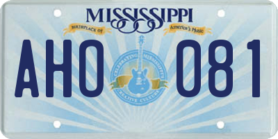 MS license plate AHO081