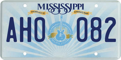 MS license plate AHO082