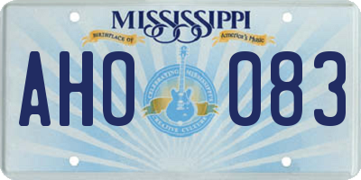 MS license plate AHO083