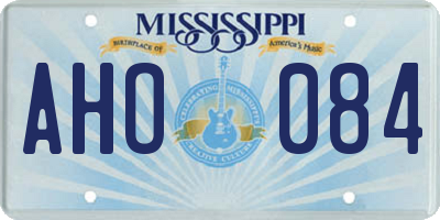MS license plate AHO084