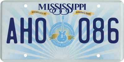 MS license plate AHO086