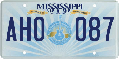 MS license plate AHO087