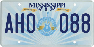 MS license plate AHO088