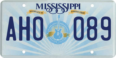 MS license plate AHO089