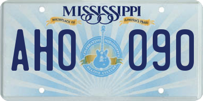 MS license plate AHO090