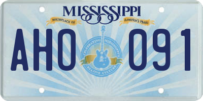 MS license plate AHO091