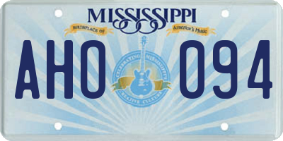 MS license plate AHO094